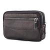Moda Masculina Couro de Vaca Cor Sólida Mini Bolsa de Cinto Porta-Moedas Pochete KTY