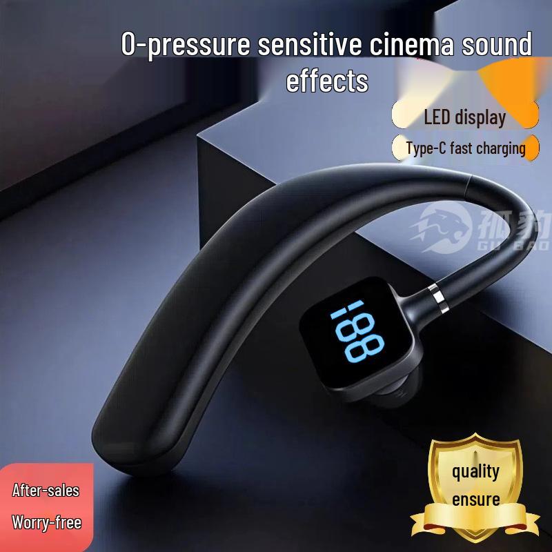 Long Battery Life Rotating Bluetooth Earhook Earphone: Sports & Business, Sound Leak-Proof, Single Ear Design
