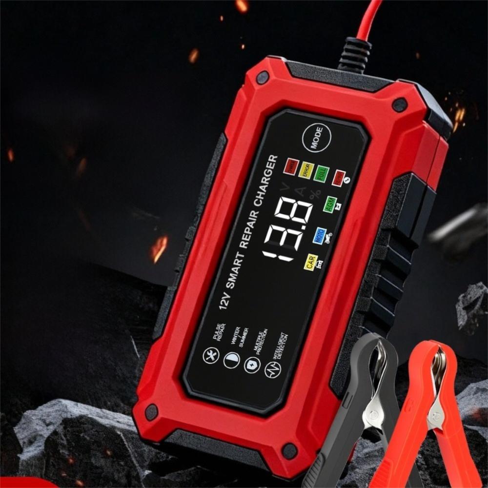 Plastic Intelligent Car Battery Charger 12V 6A Motorcycle Battery Charging Unit Lead-Acid Battery