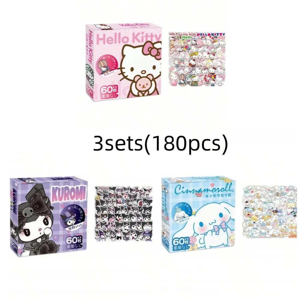 60Pcs Kuromi Cinnamoroll Pochacco Stickers For Kids Girls Diy Laptop Phone Diary Cute Animation Sticker For Kids