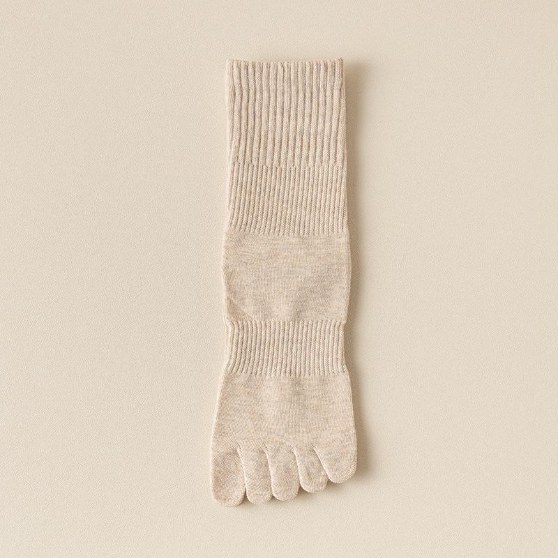 

Женские антибактериальные высокоэластичные носки с пятью пальцами до середины икры Color-Spun с бесшовной вязкой One Size