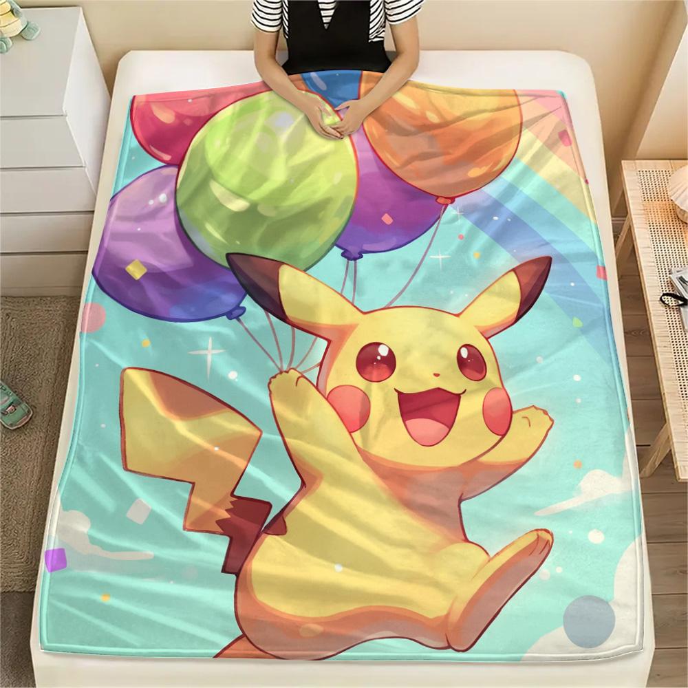 Sky Pikachu  Print Flannel Blanket, High quality Comfortable for All Seasons, Home Decor, Warmth and Comfort