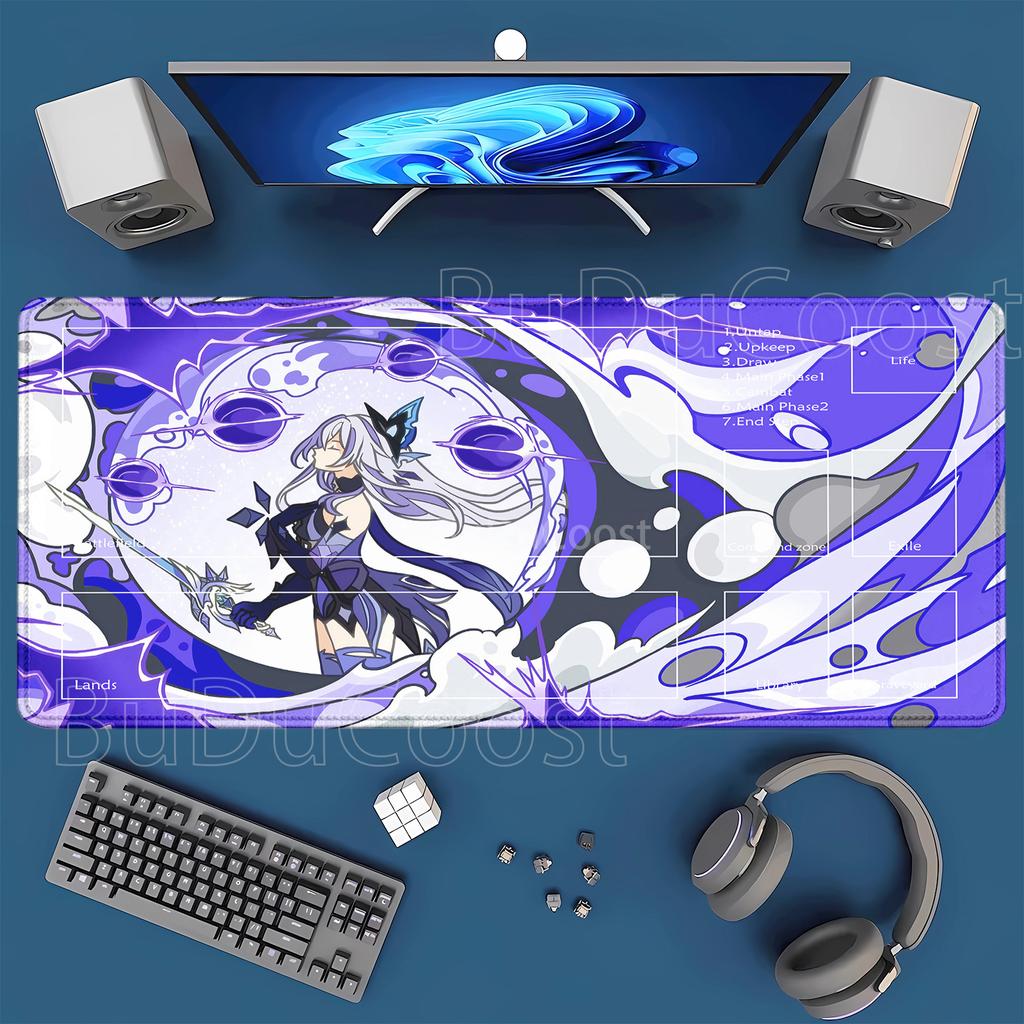 Genshin Impact playmat Game Furina Columbina Durin Large Mouse Pad Nonslip Keyboard xmm Desk Mat HD Printing TCG Mousepad