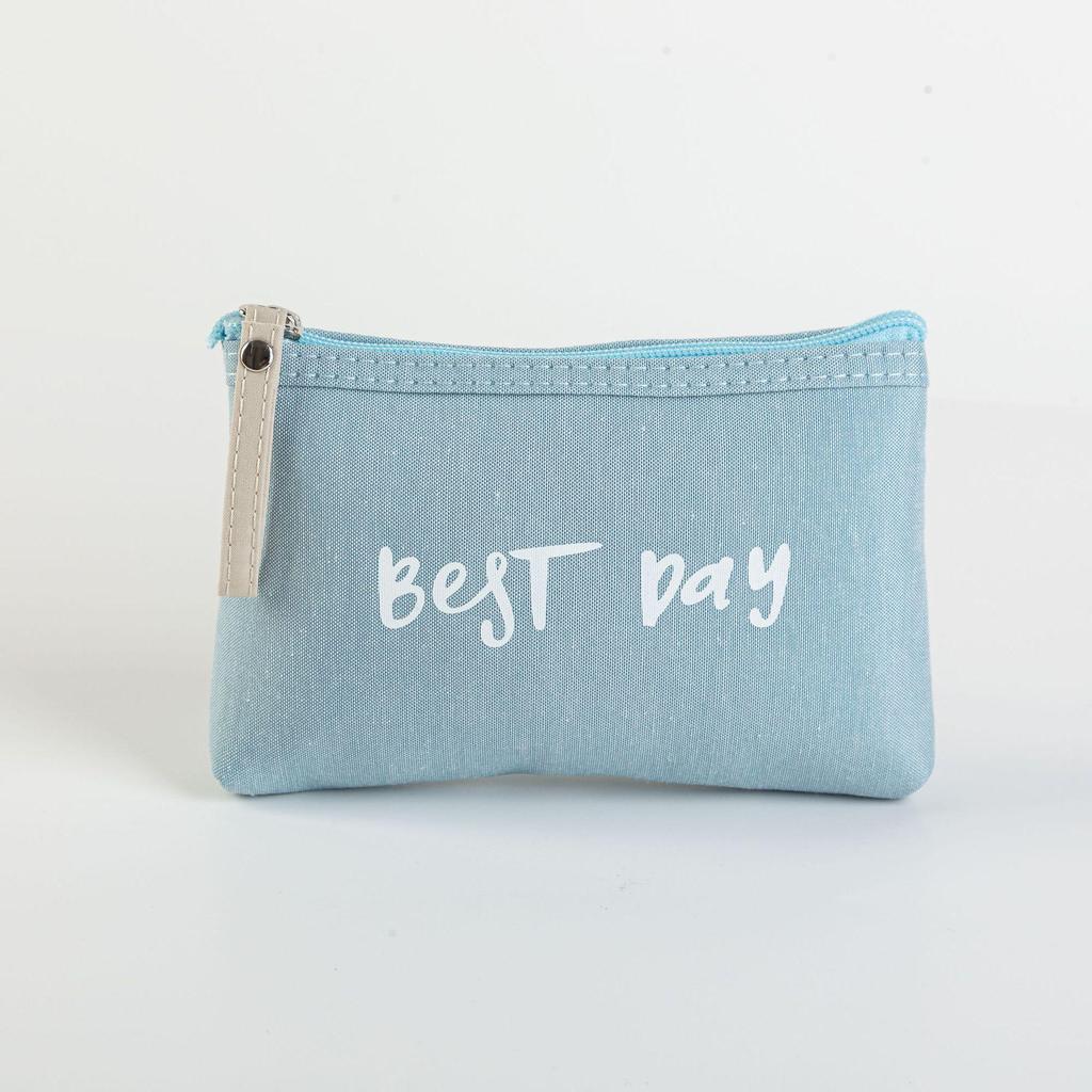 Japan-Korea Canvas Cosmetic Clutch: Travel-Size Lipstick & Phone Organizer