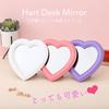 Tischständer Spiegel Herzform Design Stilvoll Niedlich Innenraum Wandbehang Mädchen Make-up Kompakt Geschenk [Queen-b] (lila)
