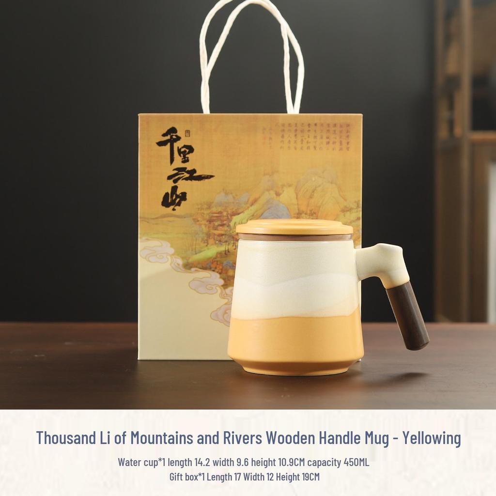 High-Value Ceramic Mug with Tea and Water Separation, Lid, and Filter - Perfect Souvenir or Gift for Annual Meetings