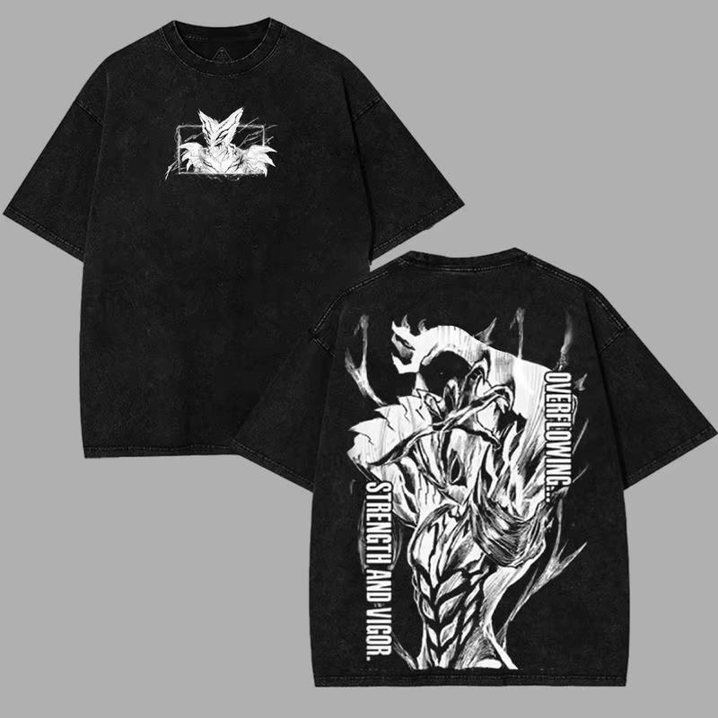 One-Punch Man Garou & Boros Japanese Manga Vintage Washed Y2K Loose Streetwear Women And Men T-Shirt