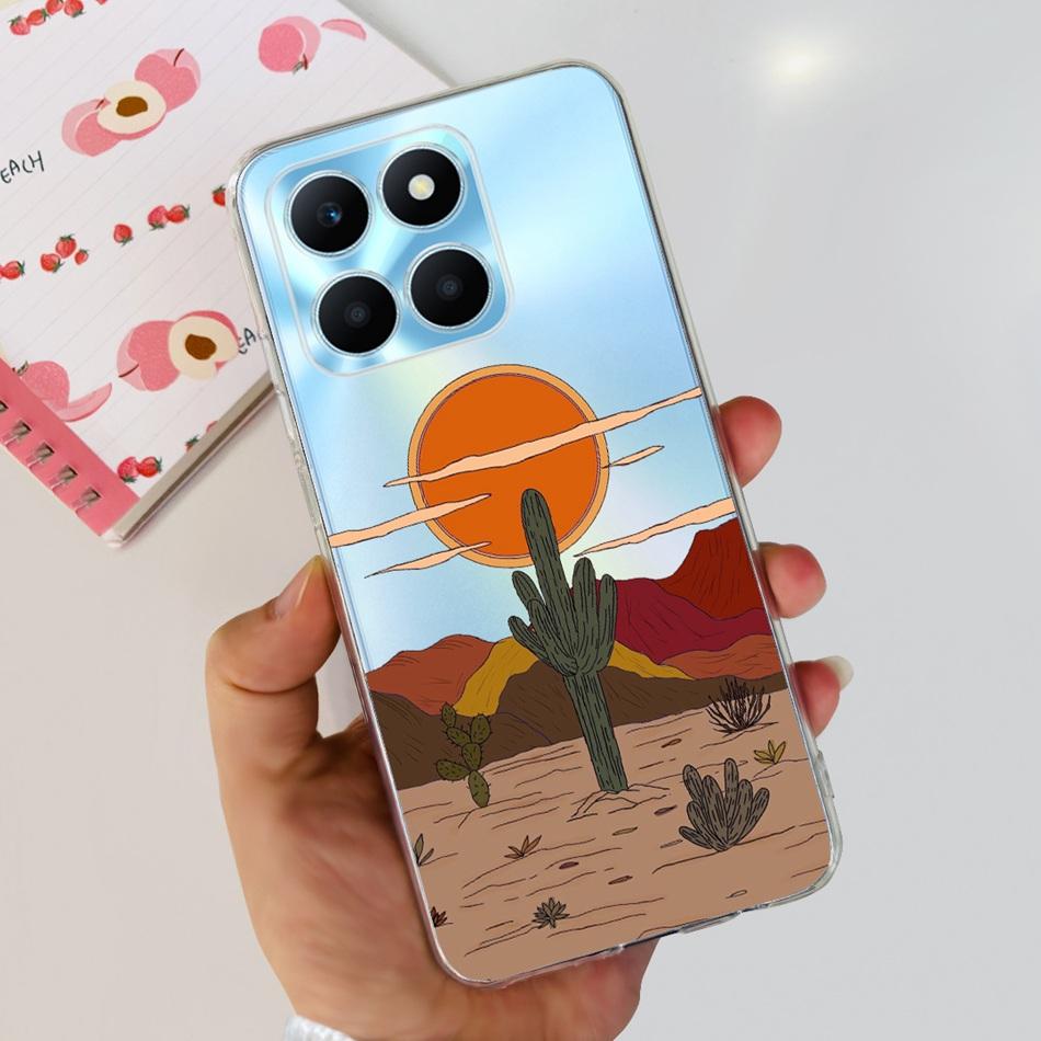 Pro Honor X6a Pouzdro na telefon HonorX6a X 6A 4G WDY-LX1 Roztomilý Motýl Květina Malované Měkký Silikon TPU Zadní Kryt Bumper
