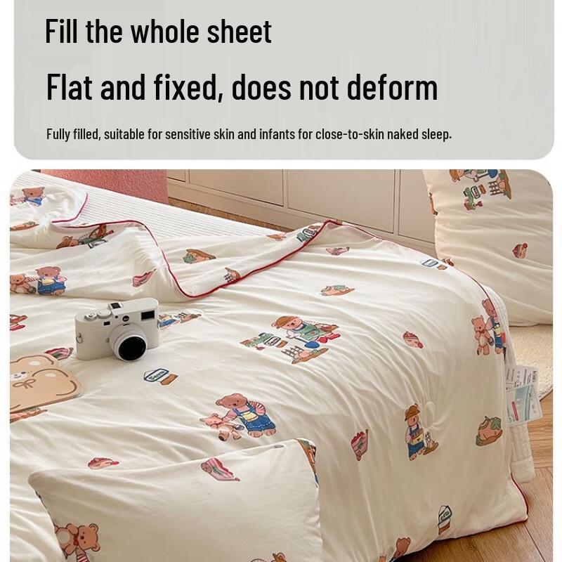 Luowei Cherry Bear Ice Silk Baby Summer Quilt