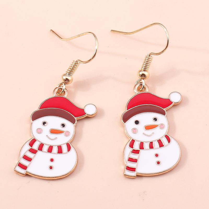 Cute Christmas Tree Drop Earrings Women Girls Elk Snowman Santa Claus Earrings X'mas New Year Party Jewelry Gifts