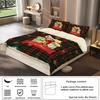 Comforter 3Pcs Christmas Gingerbread Print Coreless Bedding Set Comfortable Multi Size Bedroom Dormitory S Machine Washable