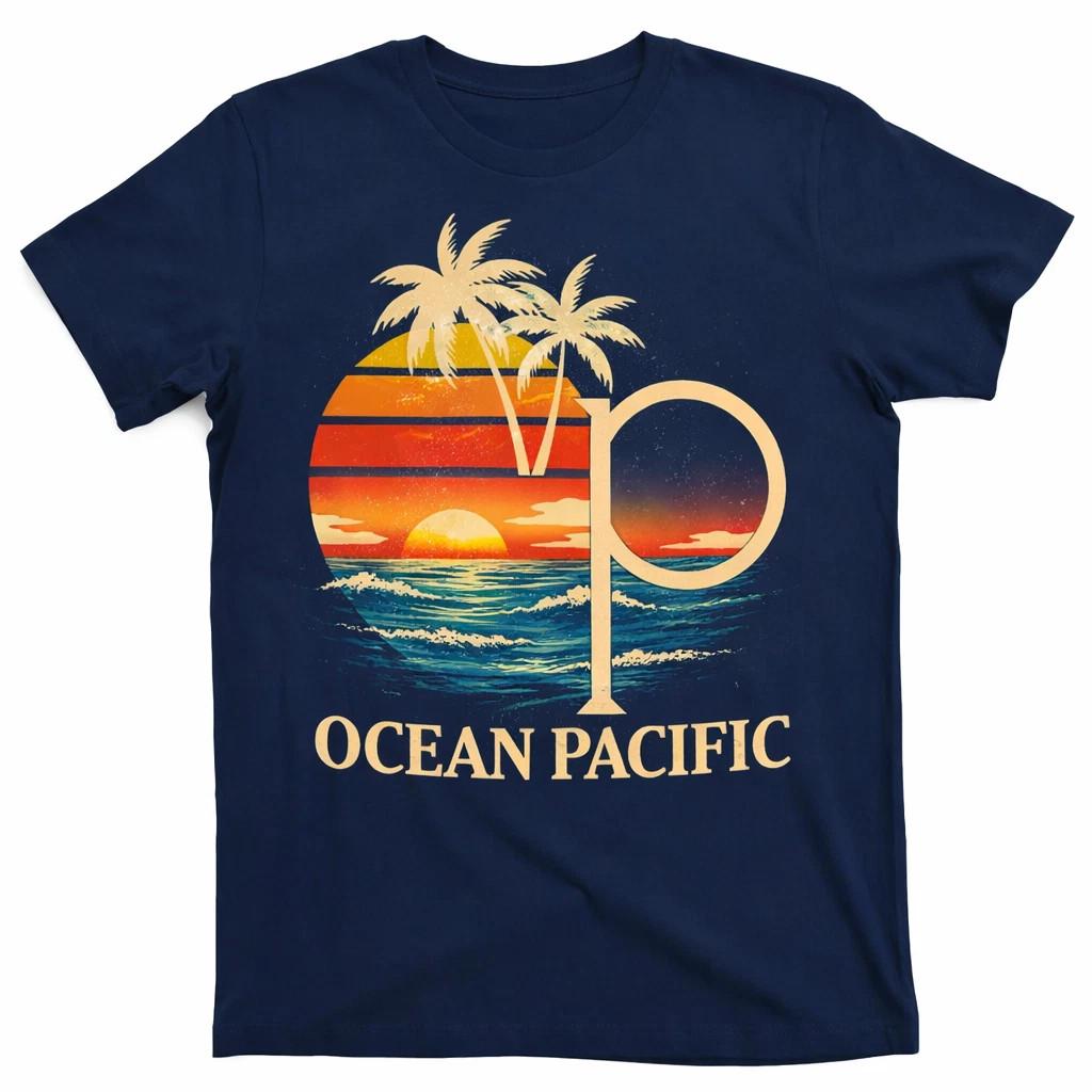 Ocean Pacific OP Surf Shirt Vintage 80s Surf Tee Retro Logo Graphic Unisex T-Shirt XL