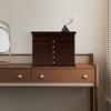 6-Tier Jewelry Organizer Box -- Vintage Retro Rectangle Design - Wooden Finish Jewelry Storage Case - Jewelry Display Organizer