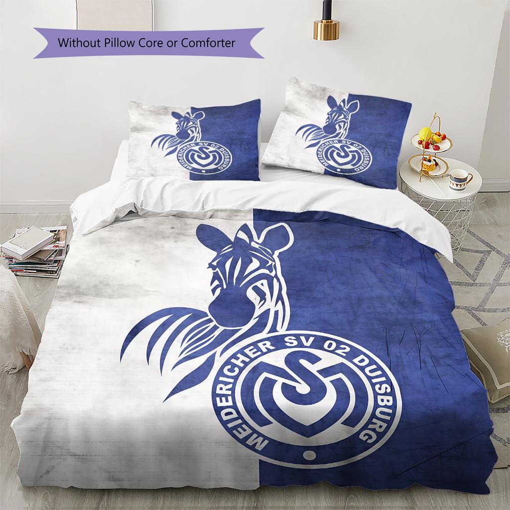 MSV Duisburg Pattern Bedding Home Decoration Birthday Gift (1 * Duvet Cover + 2 * Pillowcase, Without Core)
