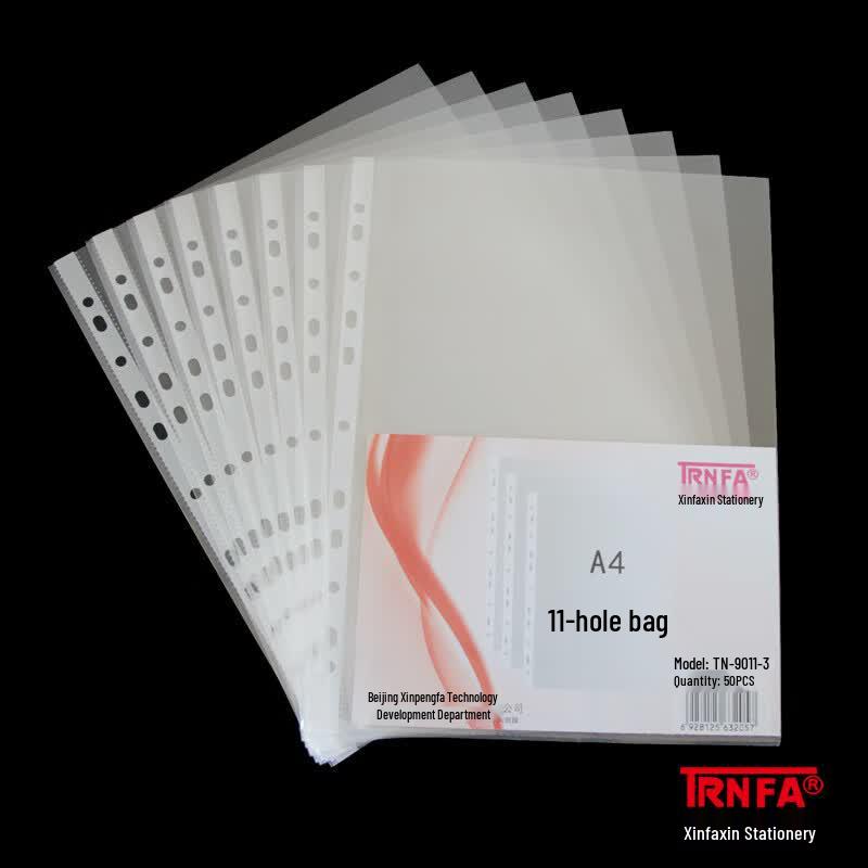 Xinfa TN-9011-3 A4 11-Hole File Protectors, 50-Pack