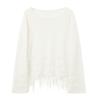 Sancai Linen Blend Tassel Knit Cover-up Top