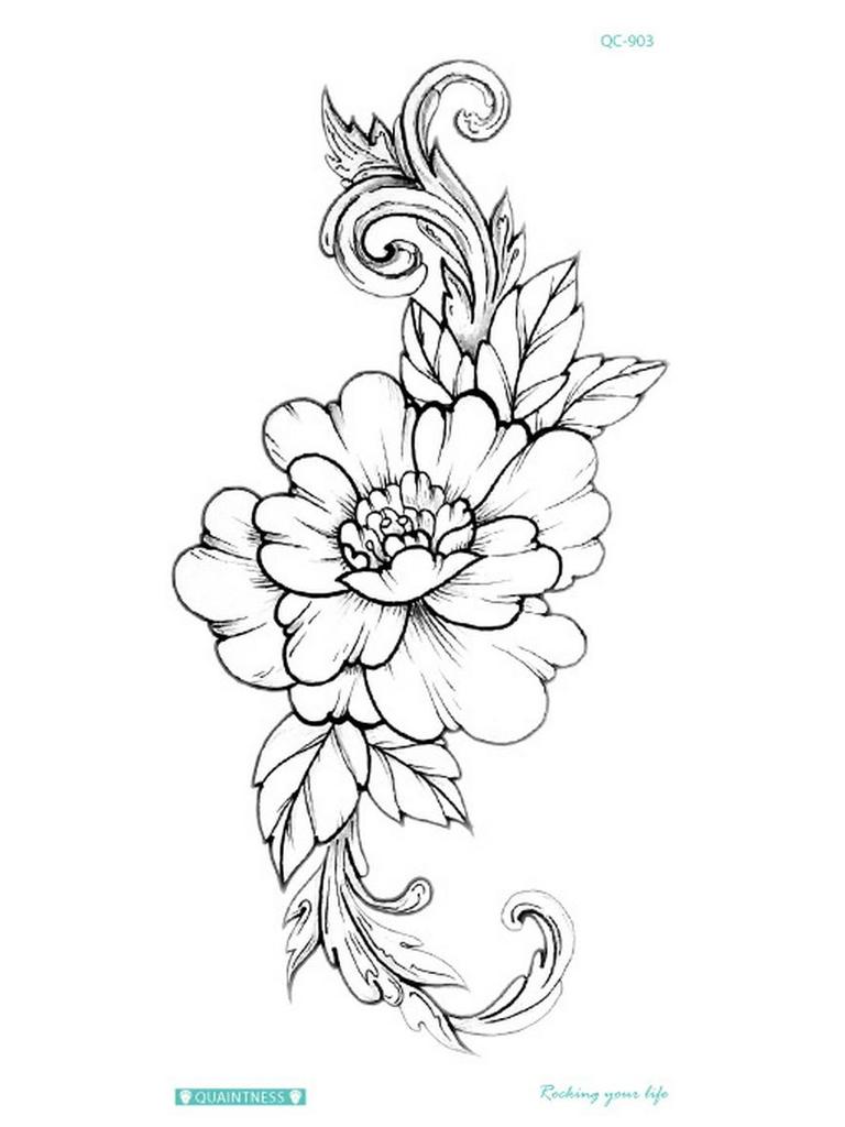 Neue 3D Wasserdichte Blumen Tattoo Aufkleber - Einweg und Original Design