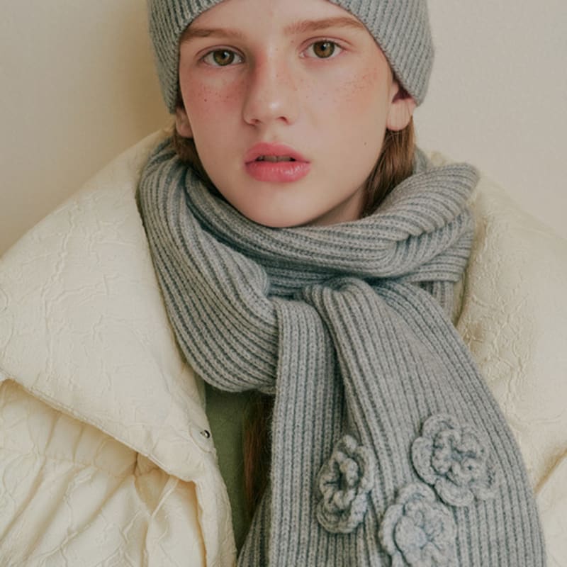 

MAC MOC Cote muffler flower muffler_knit corsage flower muffler_6 colors Yellow