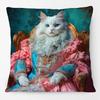 Victorian Princess Cat Labrador Dog Lord Greyhound Pet Portrait Print Cushion Cover Pillow Case