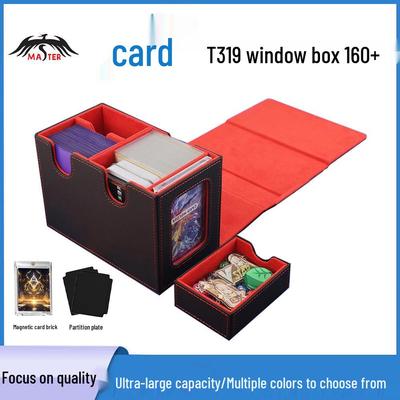 Boîte de rangement pour cartes de jeu à double compartiment pour 160+ cartes sous double protection - Convient pour les decks Werewolf, Pokemon TCG, Ultraman