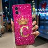Phone Case For Motorola Edge 30 Lite/Motorola Edge 30 Neo 5G Black Case Shockproof Soft Fashion Letter Crown Cover