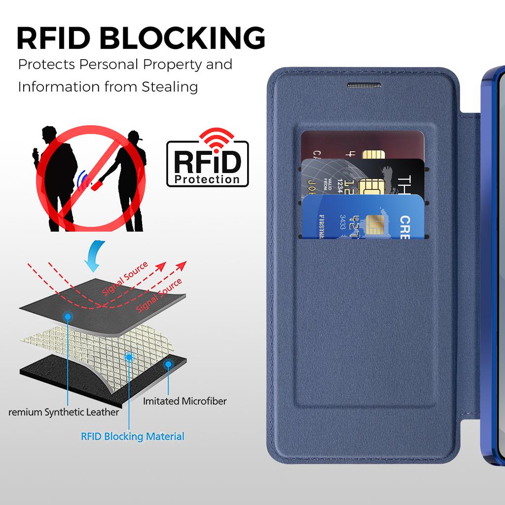 Leather Flip Magnetic Case for Samsung Galaxy S26 Ultra S25 Fe S24 Plus S23 S22 Wallet Wireless Charging Card Slots Phone Cover