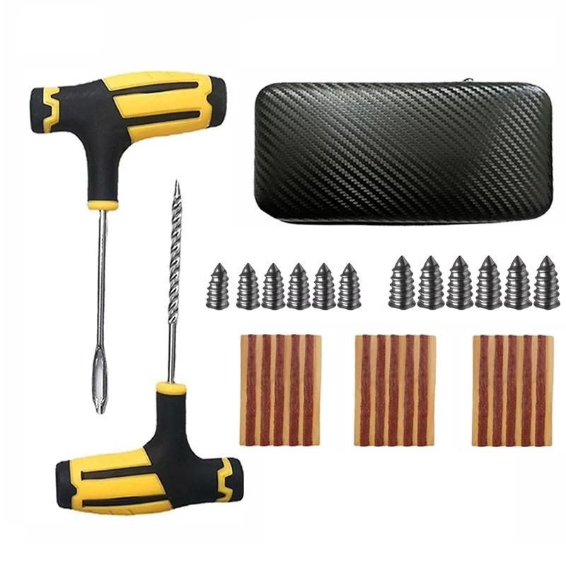 

Universal Tire Repair Kit - All-in-One String Plug & Vulcanizing Glue for Emergency Puncture Repair on Car Motorcycle SUV Tires