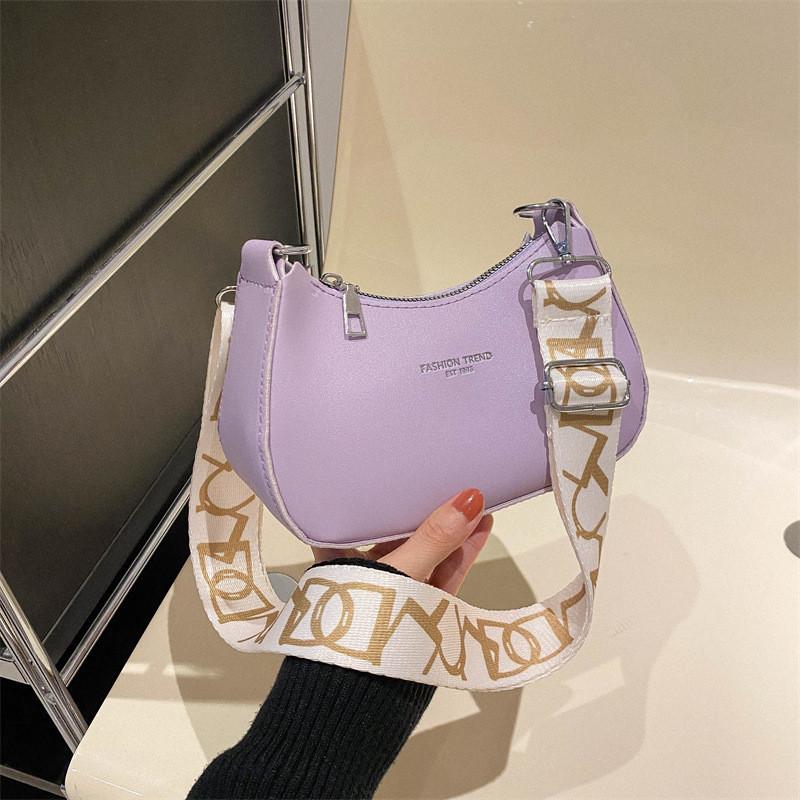 2024 New Style Women s Large Bag Simple Personality Crossbody Handbag Fashion Shoulder Bag Korean Version Violet