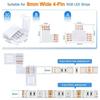30pcs 3535/2835 LED Strip Connectors 8mm/10mm 4 Pin Connectors L Shape Connectors  LED Strip Lights