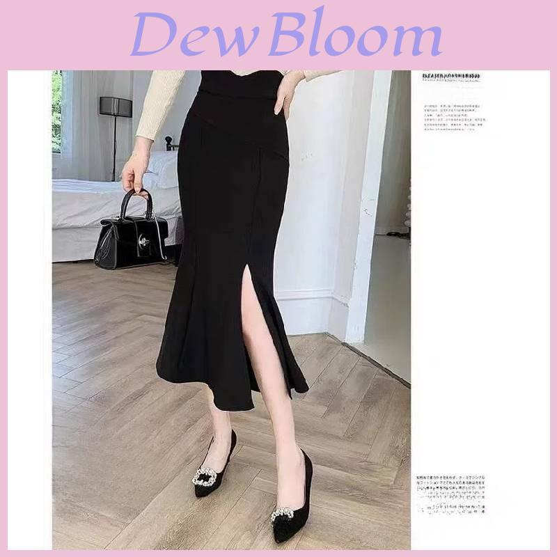 Womens Vintage High Waist Long A Line Skirt With Slit For Office And Casual Wear