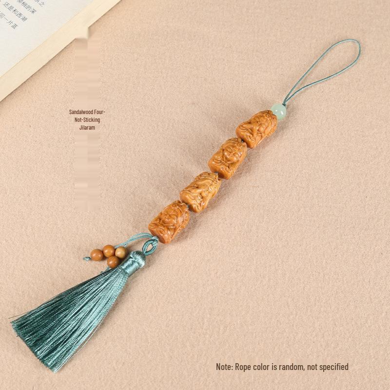 Sandalwood DIY Wood Carving Mini Zha Jila Tassel Hanging Ornament
