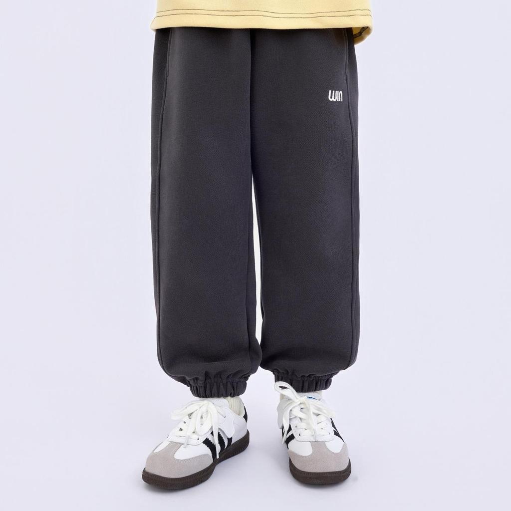 Chlapecké trendy vyšívané tepláky 2025: Jarní/podzimní móda Dlouhé kalhoty, Korejský styl Jednobarevné s nápisem Ležérní kalhoty