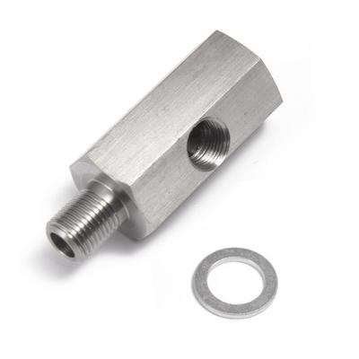 Steel 1/8'' NPT Oil Pressure Sensor Tee To M10x1.5 Adapter Turbo Feed Line Gauge