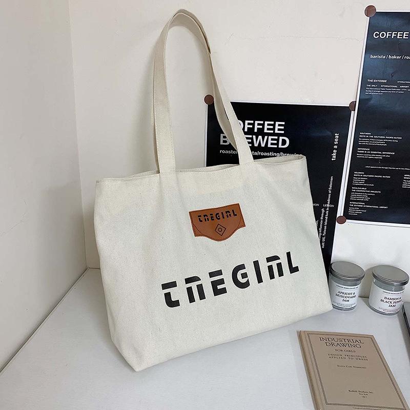 Simple Casual Canvas Bag for Work for Women New Large Capacity Tote Bag for Commuting One-shoulder Tote Bag