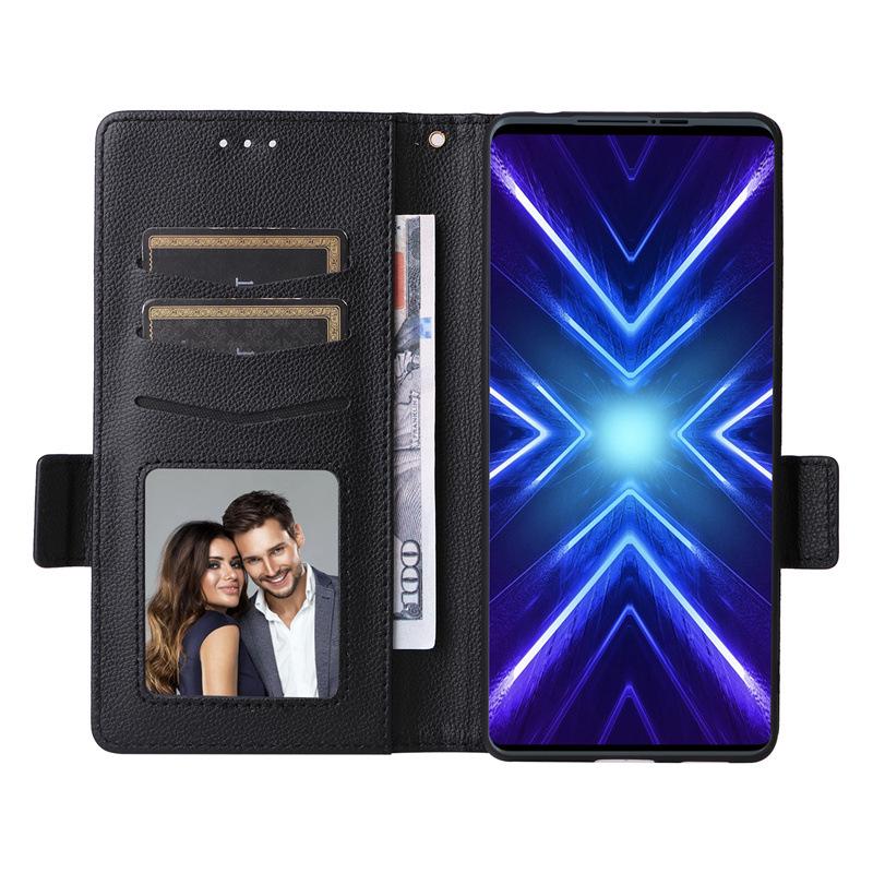 HTC U24 Pro 5G Leather Flip Case with Card Holder and Lanyard - Lychee Pattern
