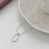 925 Sterling Silver Oval Clavicle Chain Necklace - 2023 Luxurious High-End Style for Women