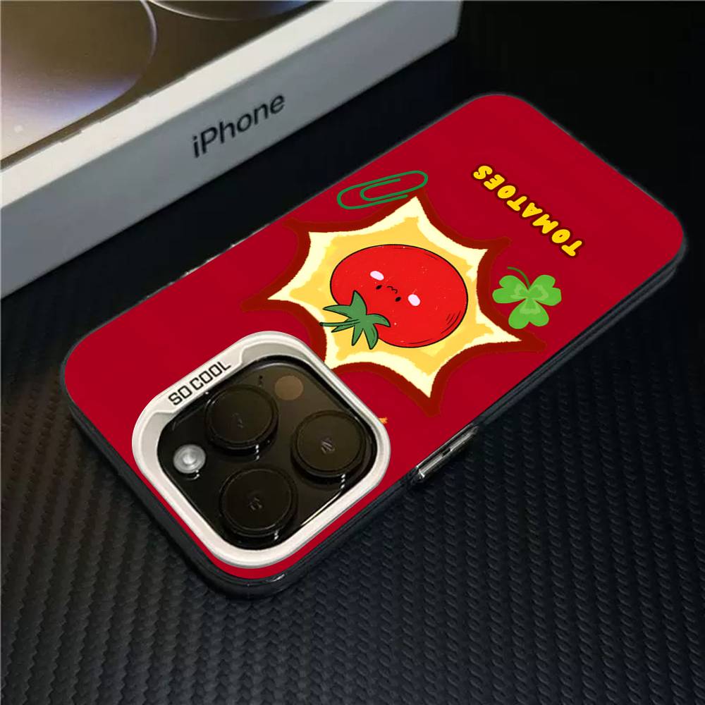 Tomatoes Expression Phone Case For IPhone 17 16 15 14 13 12 11 Pro MAX Plus Color Matte Back Cover