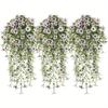 2 Pezzi Fiori Artificiali da Esterno Eucalipto Viola Piante Verdi