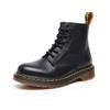 High Top Martin Boot Hole PA Leather British Couple Short Boots Soft Leather Men's and Women's Boots Round Head Tooling Boots