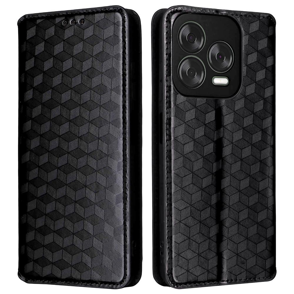 Plånboksfodral för ZTE Blade V70 Design/Nubia V70 Design/Blade V70 Vita Rombpräglat Läder Telefonskydd