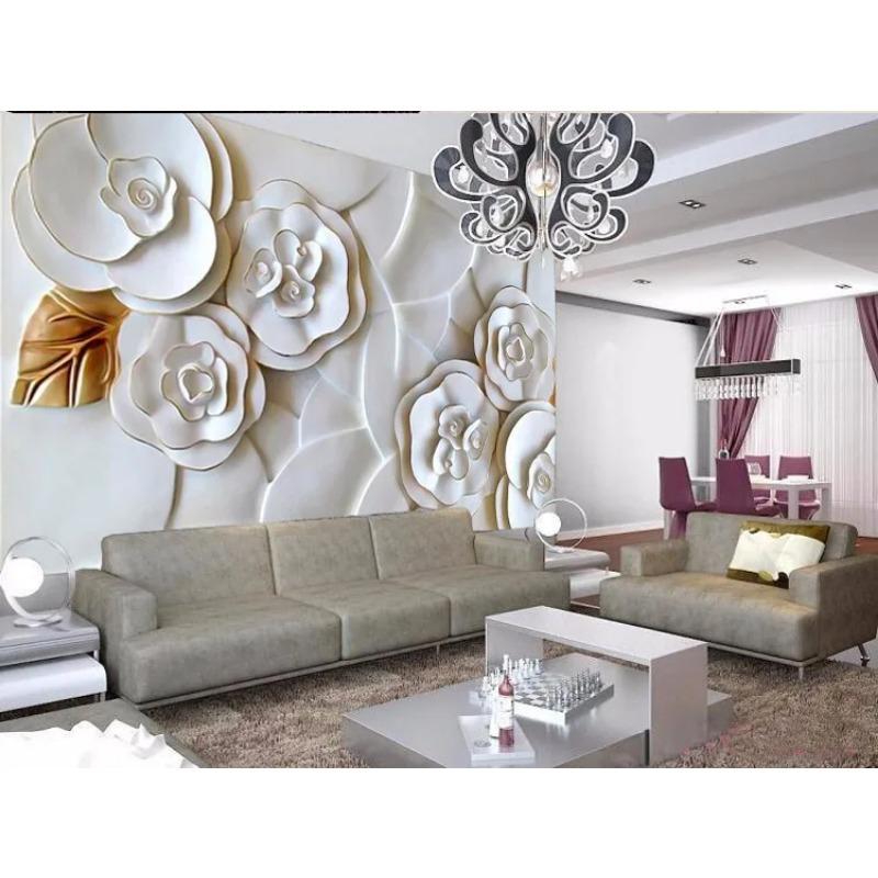 White Rose 3d Wallpaper Rose Photo Relief Wallpaper Modern Minimalist Living Room Bedroom Background Wall Murals