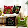 New Christmas Decorative Cushion Cover Linen Print Funny Pillow Sofa Home Cushion Cover