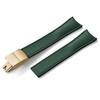 Premium Grade Curved End CTS FKM Rubber Watch Band 20mm 22mm Quick Release Butterfly Buckle Waterproof Soft Flexible Diver Style