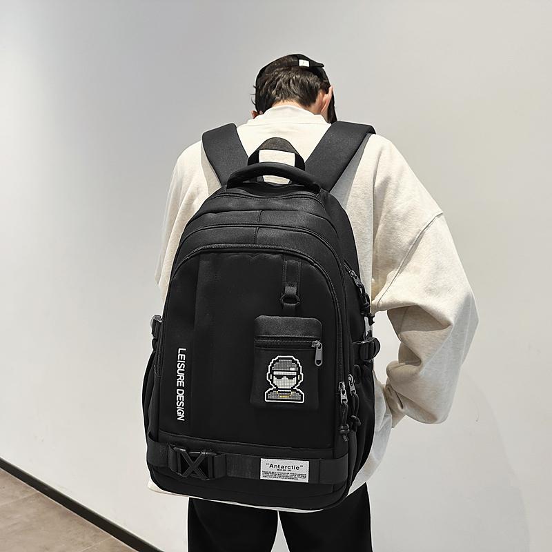 Junior High School Student Schoolbag Men's Large Capacity Lightweight and Durable Backpack with Coin Purse