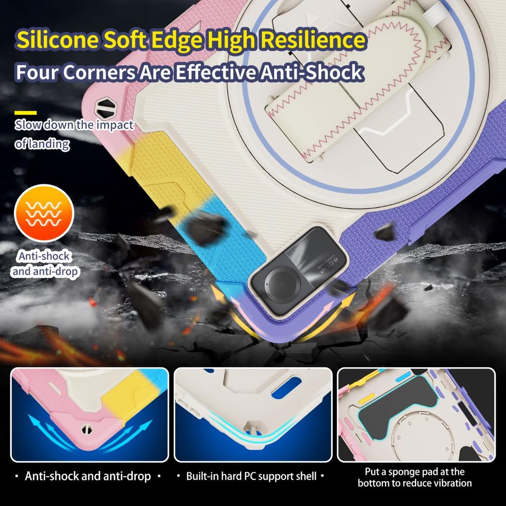 Case for Redmi Pad SE 11 Redmi Pro12.1 Xiaomi 6S Pro 12.4 Tablet Cover Swivel Bracket Handle Case for Xiaomi Pad 5 6 11" Funda