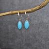 Arizona Turquoise Marquise Earrings Natural Turquoise Statement Earrings Sterling Silver Handmade Earrings for Her Turquoise Hoop Earring