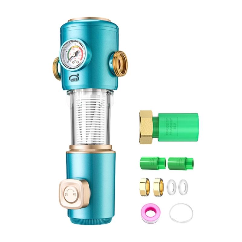 Household Water Purification Station Pre Filter with Monitoring Gauge Water Purification System for Water Source синий