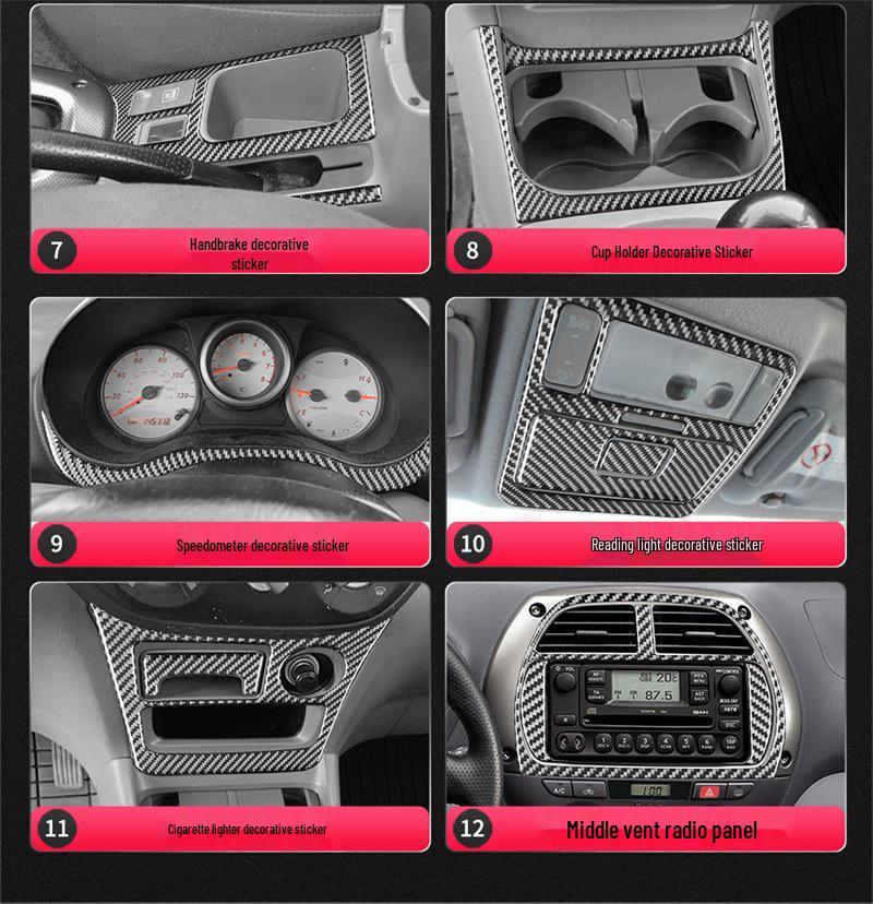 Carbon Fiber Interior Window Button Panel Sticker for 01-03 Toyota RAV4