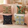 Retro Bohemian Flowers Pattern Pillow Case Organic Short Plush Cushion Covers Breathable Washable WrinkleResistant