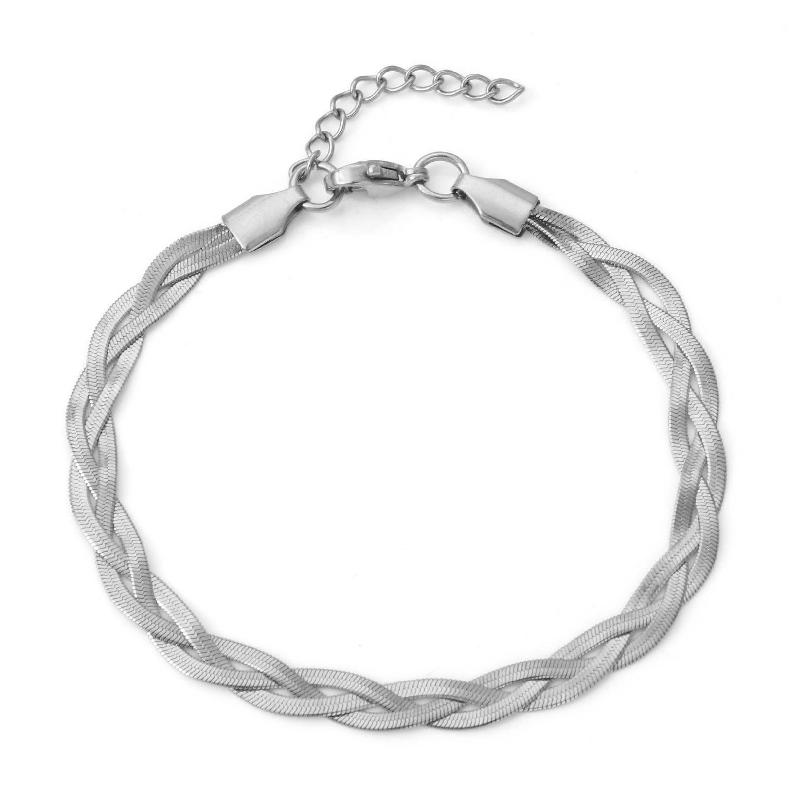 

New Fashion 3in1 Crossover Snake Chain Bracelet 304 Stainless Steel Twist Bracelet For Women Men Punk Jewelry Gift 18.5cm Long